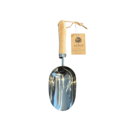 STAINLESS STEEL SCOOP WITH ASH HANDLE - SSWSP