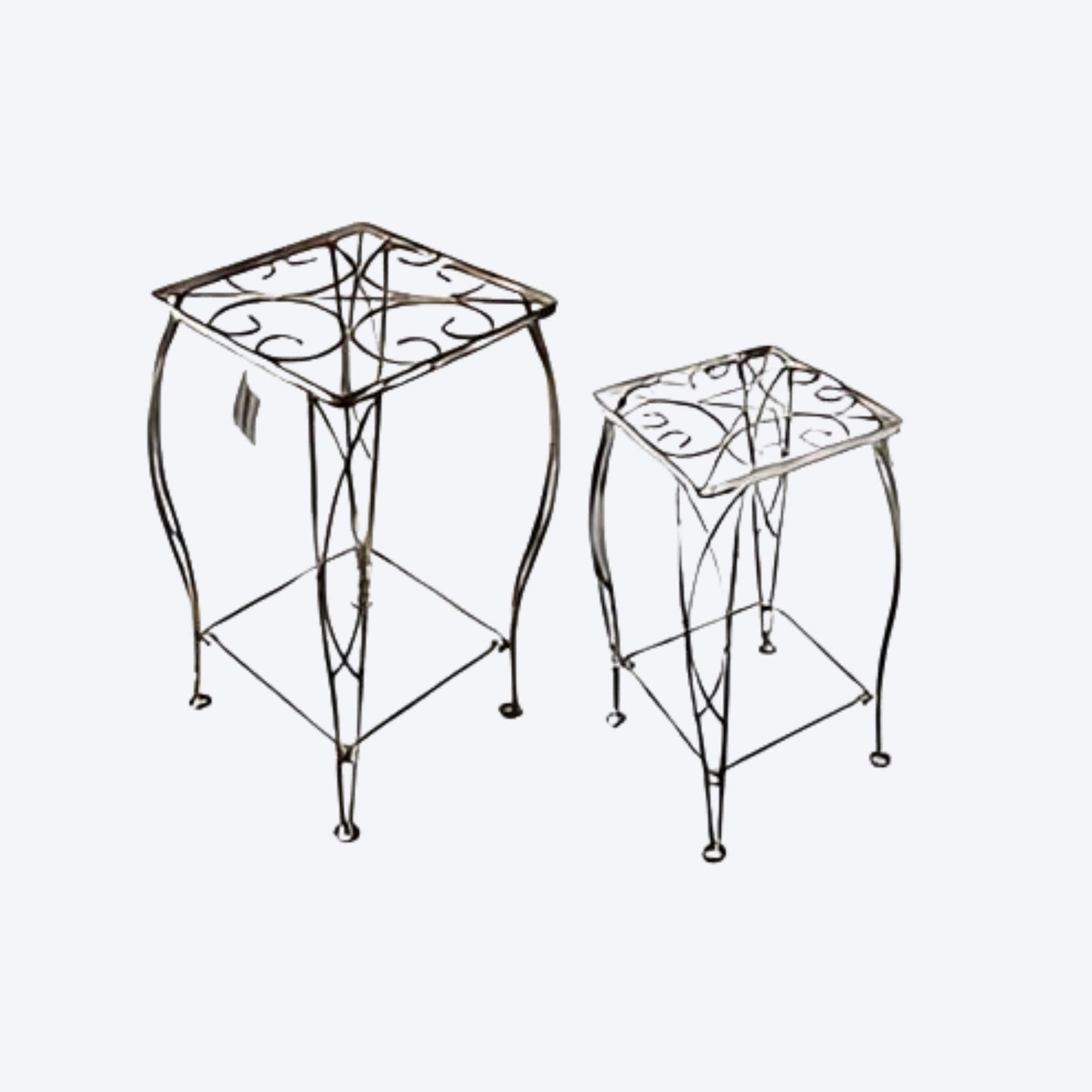 OMNI WHITE METAL SIDE TABLES - WWSMSTW