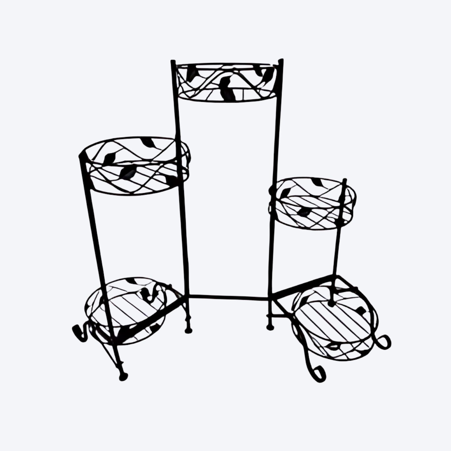 OMNI™ FOLDING METAL PLANT STAND - BLACK - WWSFMPS