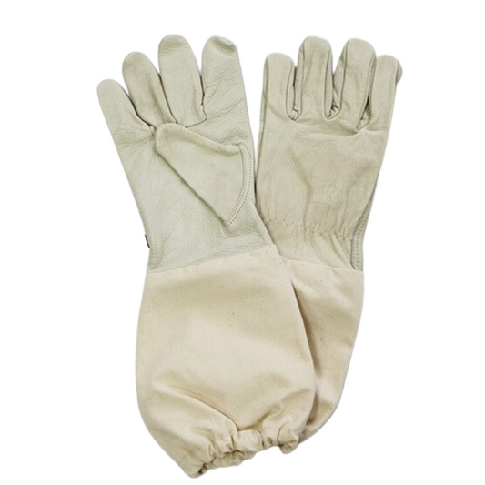 BEEKEEPERS GLOVE - LEATHER GLOVE AND HEAVY DUTY COTTON ARM SLEEVE