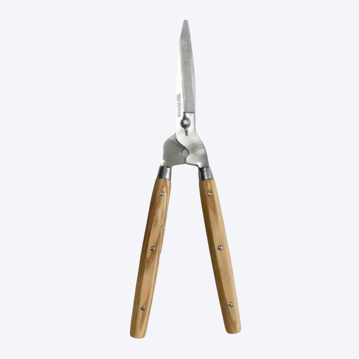 OMNI STAINLESS STEEL GARDEN SHEARS WITH ASH WOOD HANDLE - SSWHS