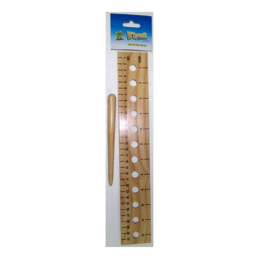 LIL SPROUTS PLANT &/or SEED MARKER  -   WOOD DIBBLE AND RULER - LS04005