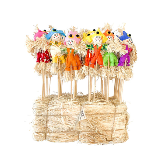 STRAW BUNCH OMNI BALE Of SCARECROWS 17" -  SCB17