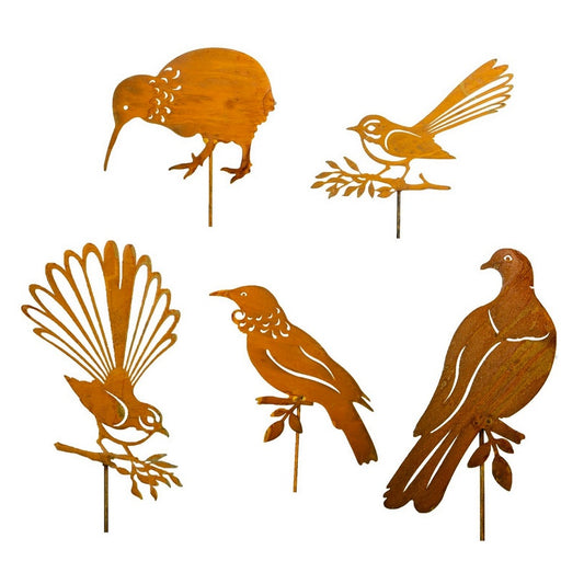 RUSTIC METAL STAKES - NATIVE BIRD SERIES - SANBS