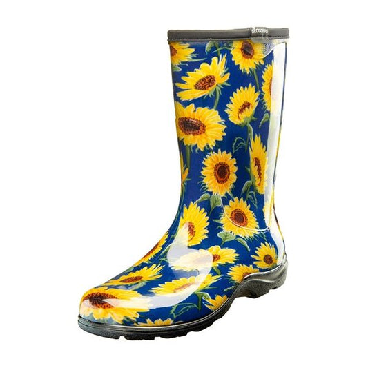 SLOGGERS WOMENS RAIN BOOTS SUNFLOWER BLUE