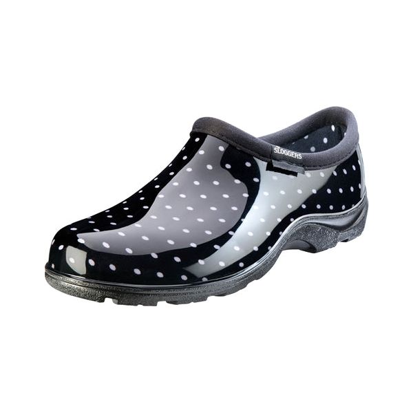 SLOGGERS RAIN SHOES BLACK POLKADOT