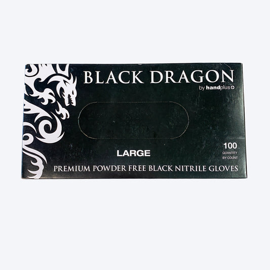 BLACK DRAGON - PREMIUM POWDER FREE BLACK NITRILE DISPOSABLE GLOVES 100 PER PACK