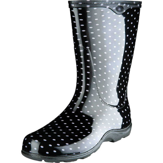 SLOGGERS RAIN BOOTS BLACK POLKADOT