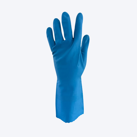 SATINISED BLUE RUBBER LOVE GLOVES