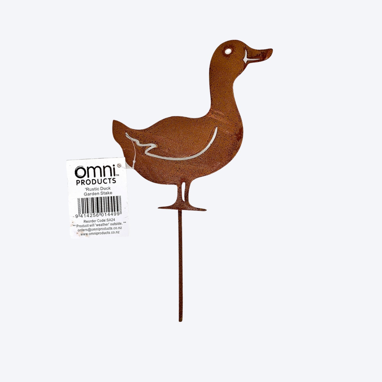 OMNI™ RUSTIC DUCK GARDEN STAKE  (12 PER SET - 4 EACH OF 3 DESIGNS) - SA24