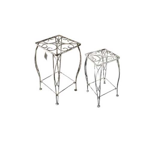 OMNI WHITE METAL SIDE TABLES - WWSMSTW