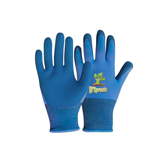 LIL SPROUTS CHILDRENS GLOVE 4 - 7 yrs. Red or Blue foam latex with knit wrist - K47
