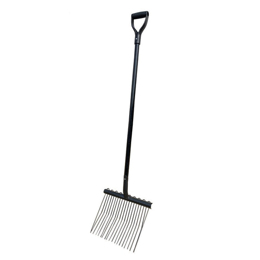 VIKING MANURE RAKE 18 TYNE STEEL WITH HOLLOW CORE FIBREGLASS D HANDLE - VTF80075