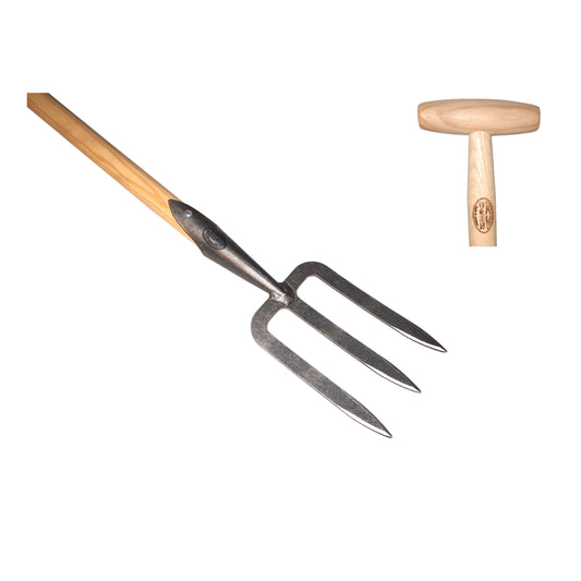 DEWIT HANDFORK 3 PRONG ASH T-HANDLE 800MM - 3095