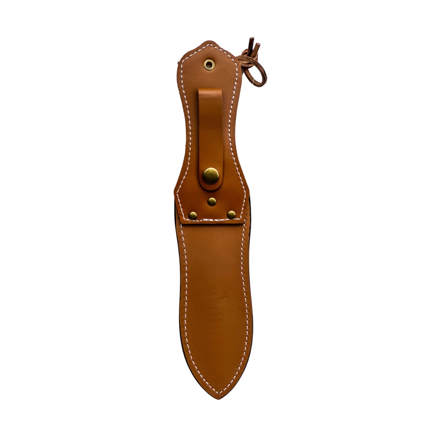STAINLESS STEEL DIGGING KNIFE WITH WOODEN HANDLE AND SHEATH. - SSWDK