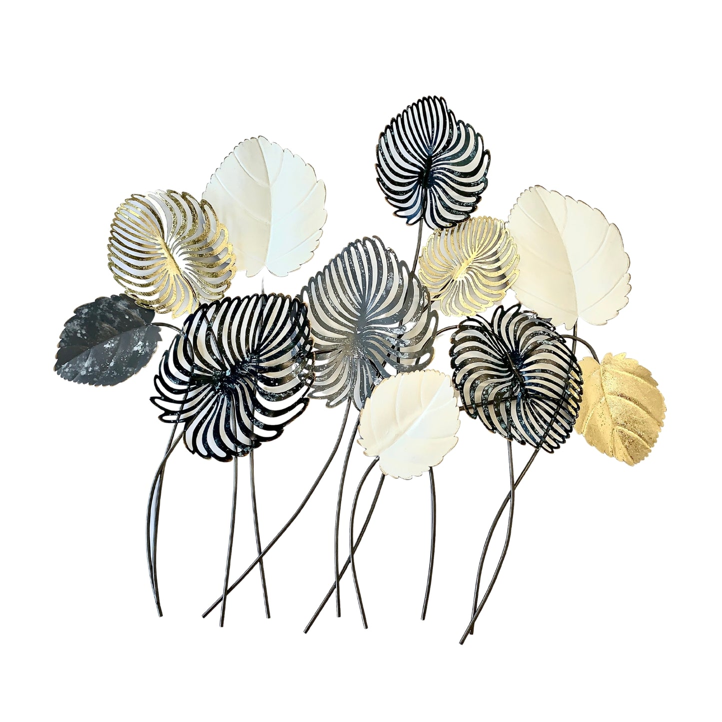 SH22 BLACK GOLD LEAF METAL WALL ART - SH22